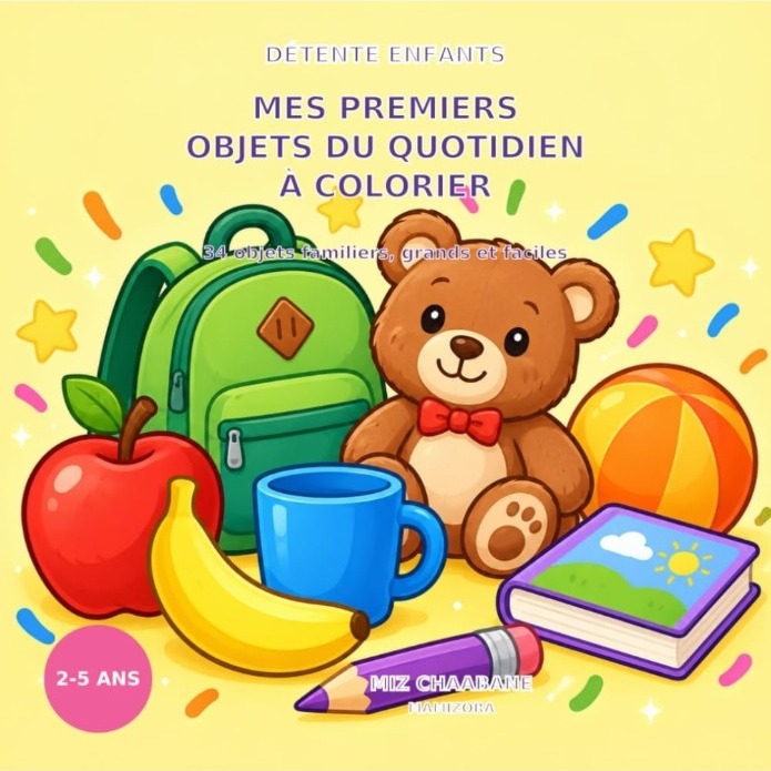 Couverture de Mes premiers objets du quotidien à colorier