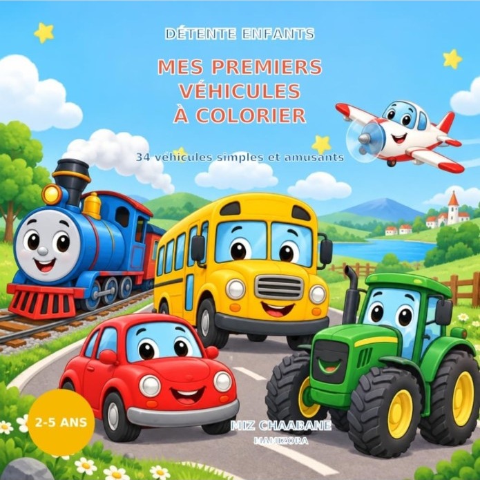 Couverture de Mes premiers véhicules à colorier
